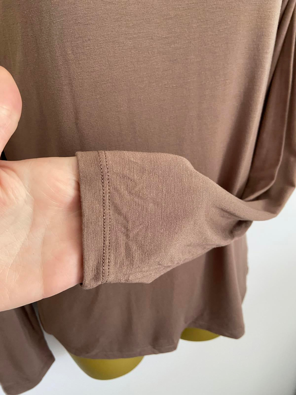 Cider Brown Mock Turtleneck Top - Long Sleeve, Size Small