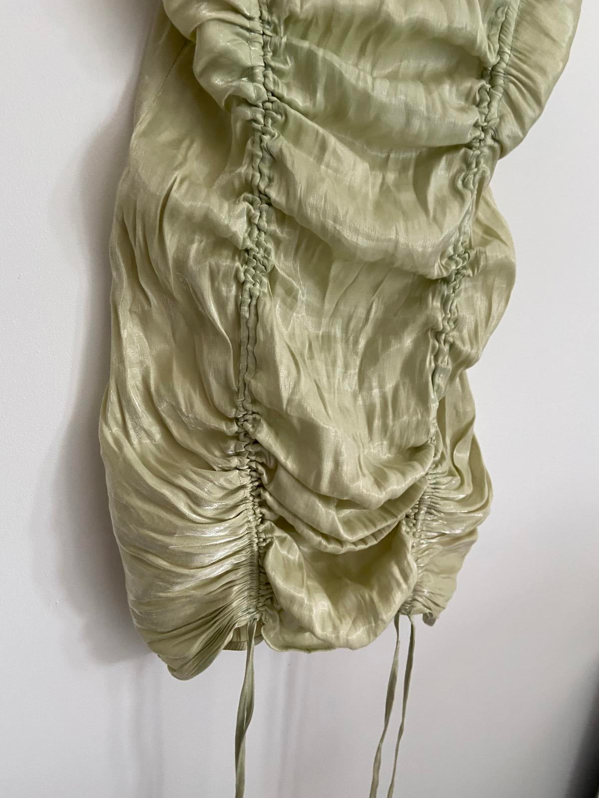 MissPap Mint Green Ruched Mini Dress - Size UK 10