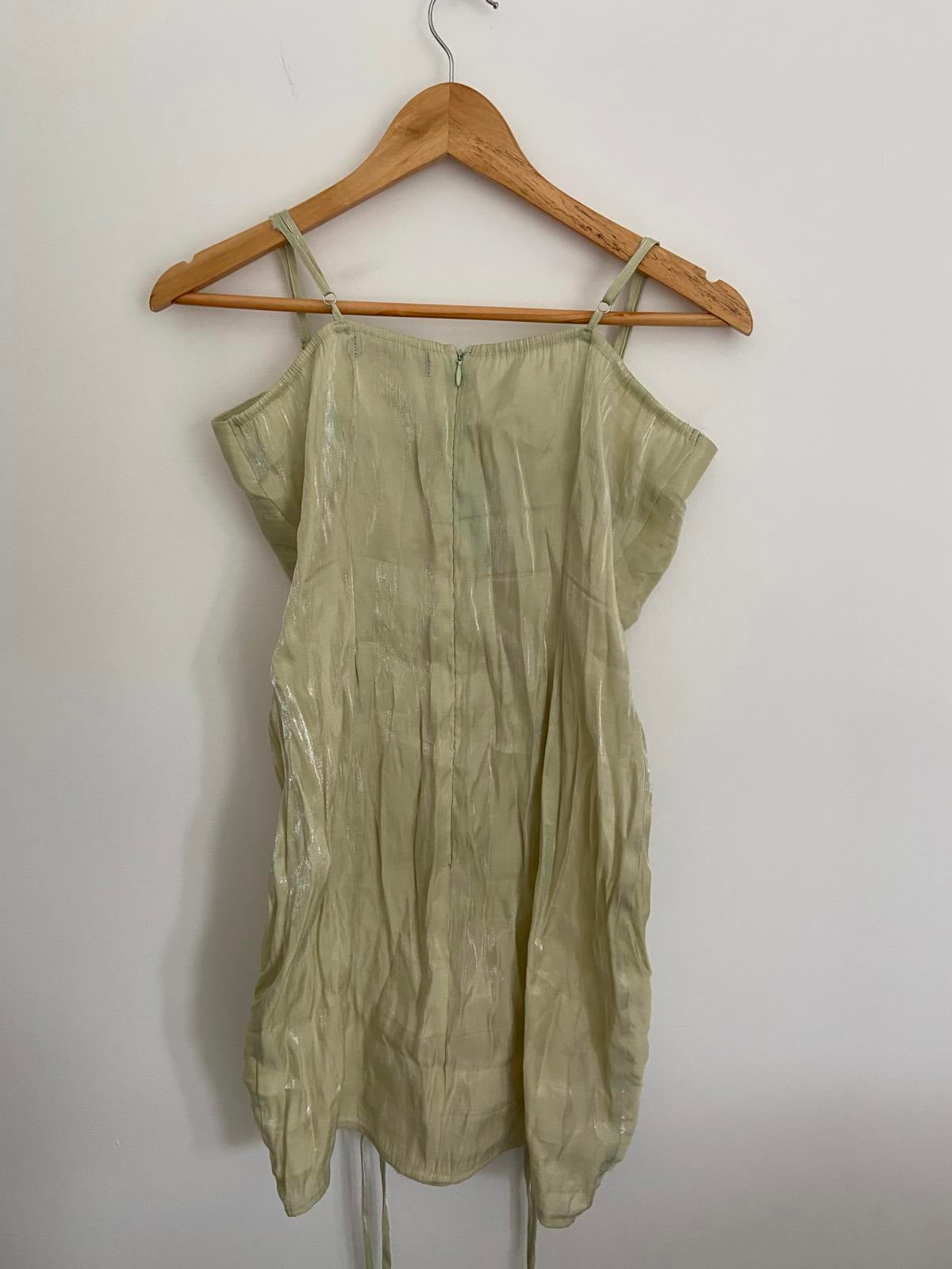 MissPap Mint Green Ruched Mini Dress - Size UK 10