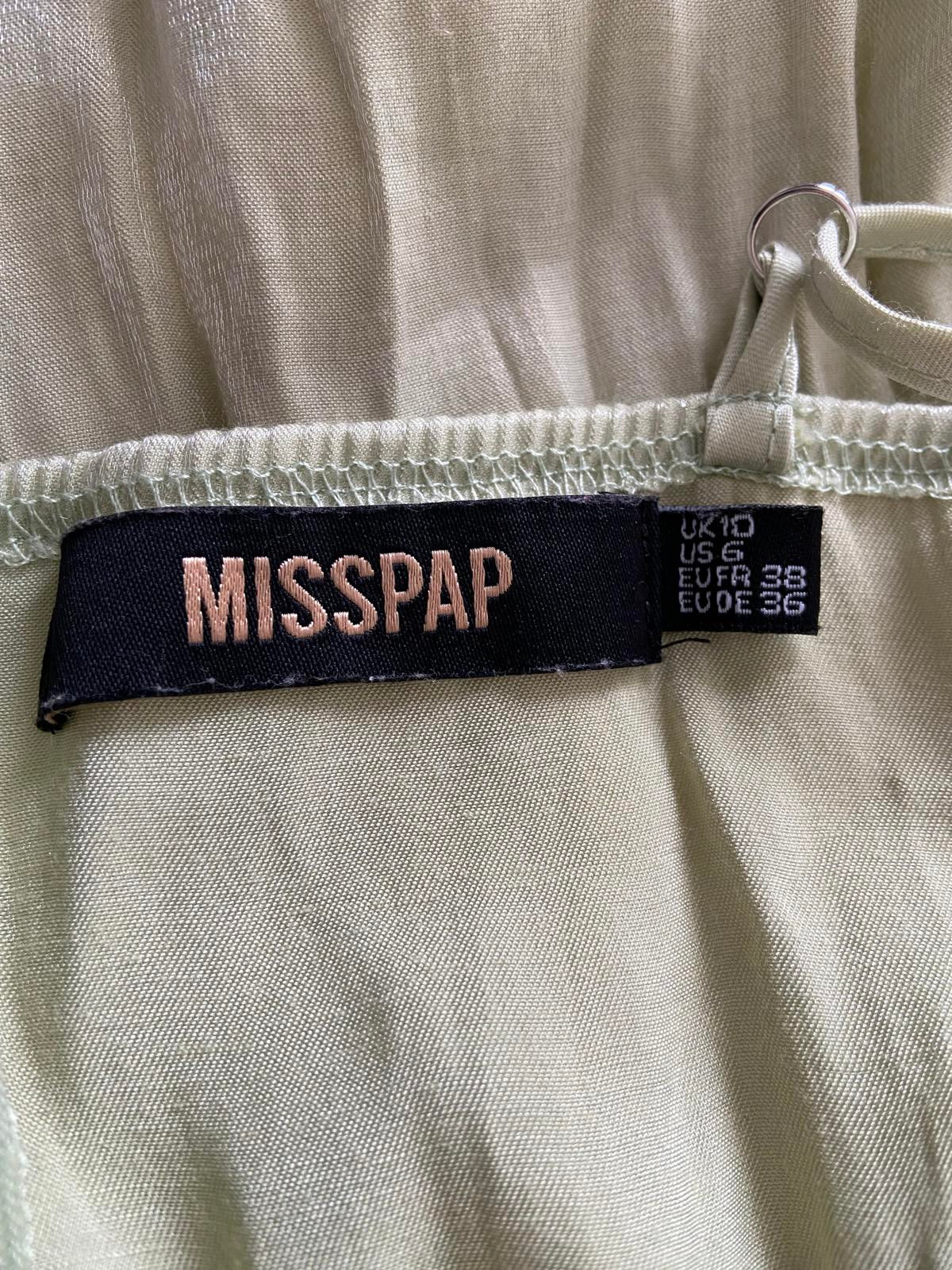 MissPap Mint Green Ruched Mini Dress - Size UK 10