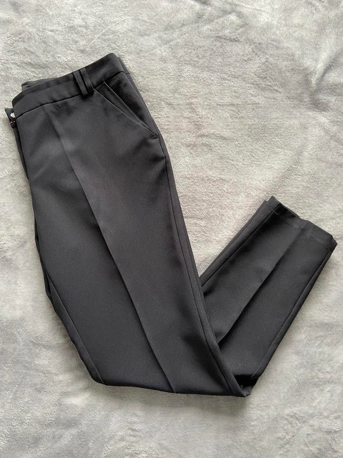 Atmosphere Size 12 Black Tapered Smart Trousers Pockets Office Wear Leg 71cm