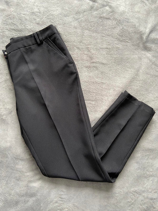 Atmosphere Size 12 Black Tapered Smart Trousers Pockets Office Wear Leg 71cm