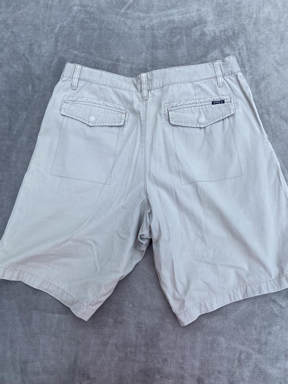 Maine New England Men's Beige 100% Cotton Chino Shorts - Waist 34"