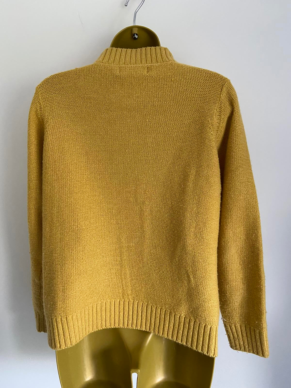 Honor Millburn Size 10-12 Mustard Yellow Chunky Knit Cardigan Pockets Warm