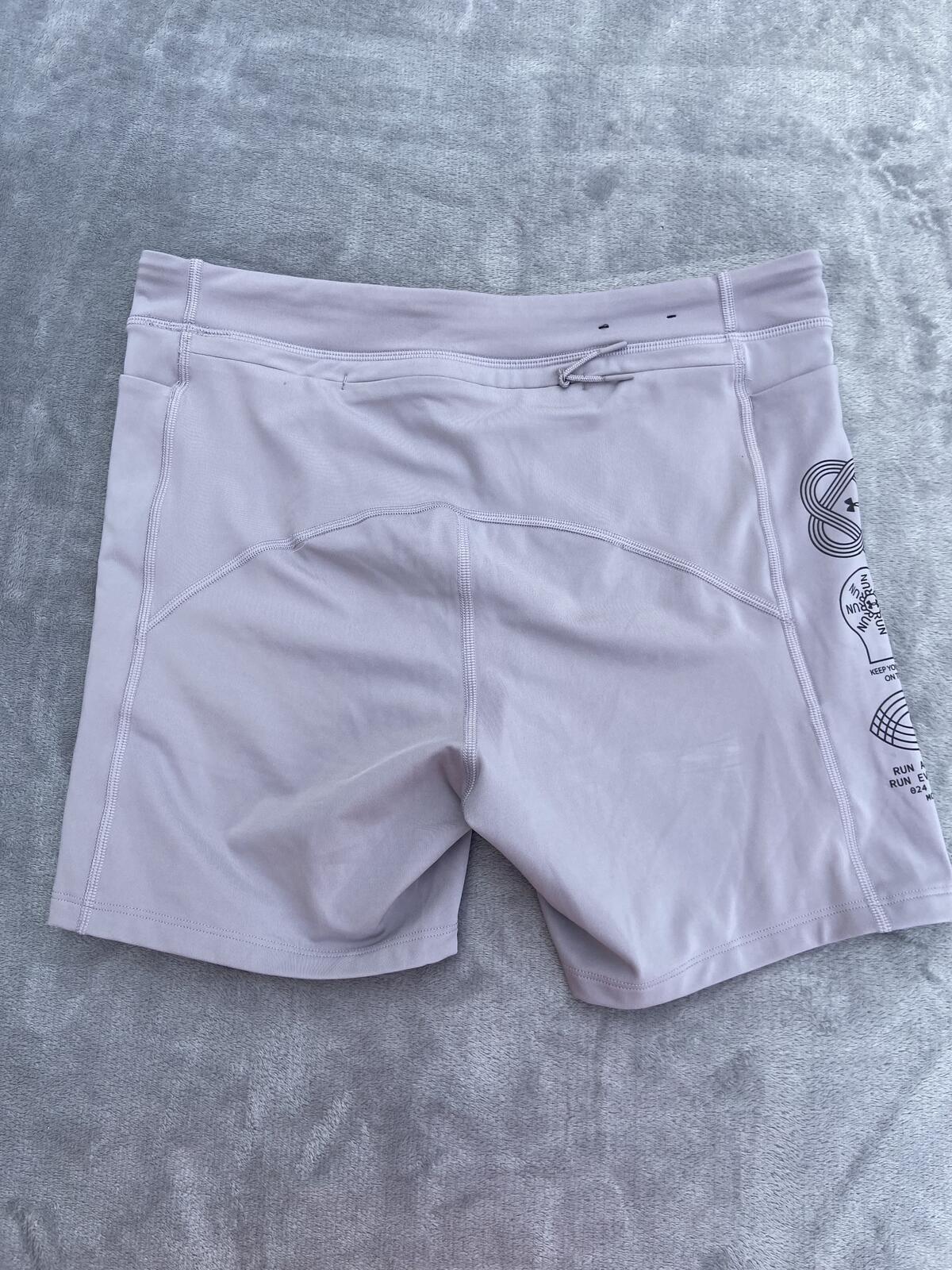 Under Armour Ladies Grey Run Your Mind On Track Biker Shorts Size Large