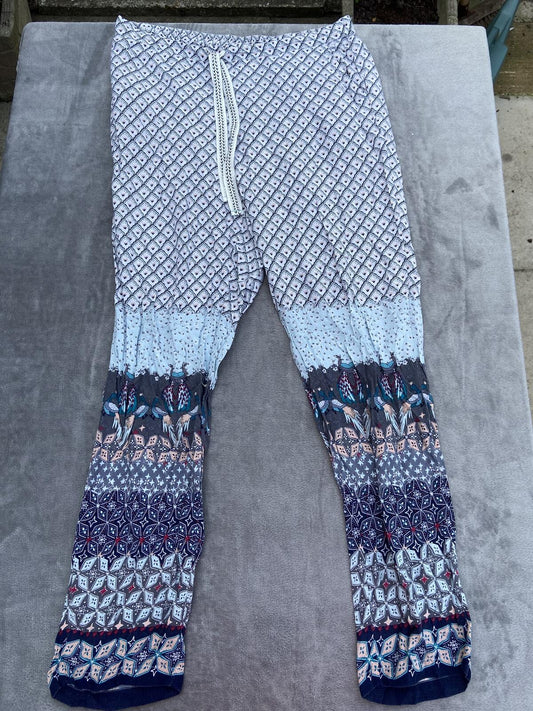 White Stuff Women’s Boho Pattern Pyjama Bottoms Size Medium Lounge Pants