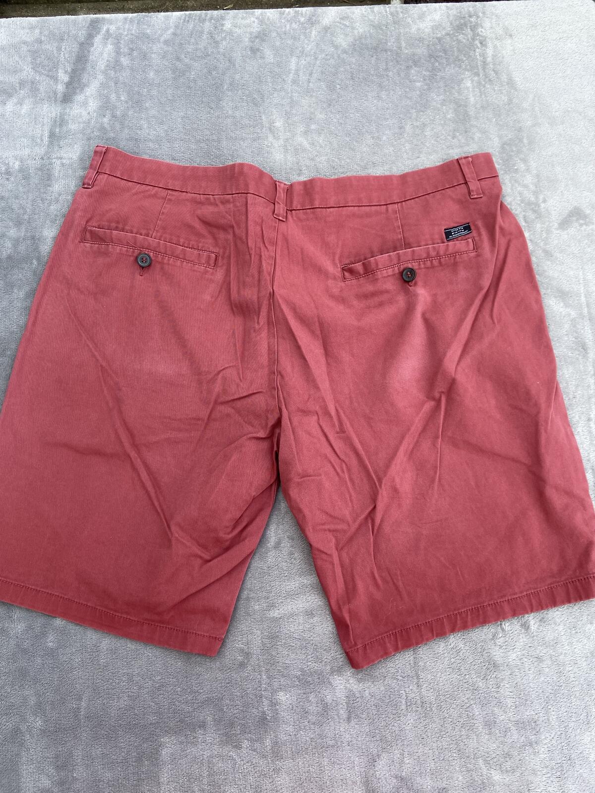 F&F Men’s Red Cotton Chino Shorts Size 40 Casual Summer Smart