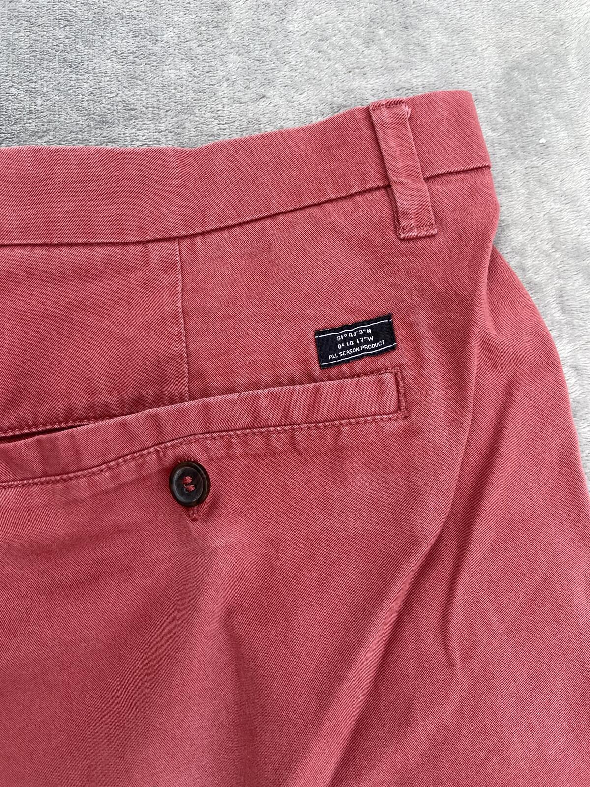 F&F Men’s Red Cotton Chino Shorts Size 40 Casual Summer Smart