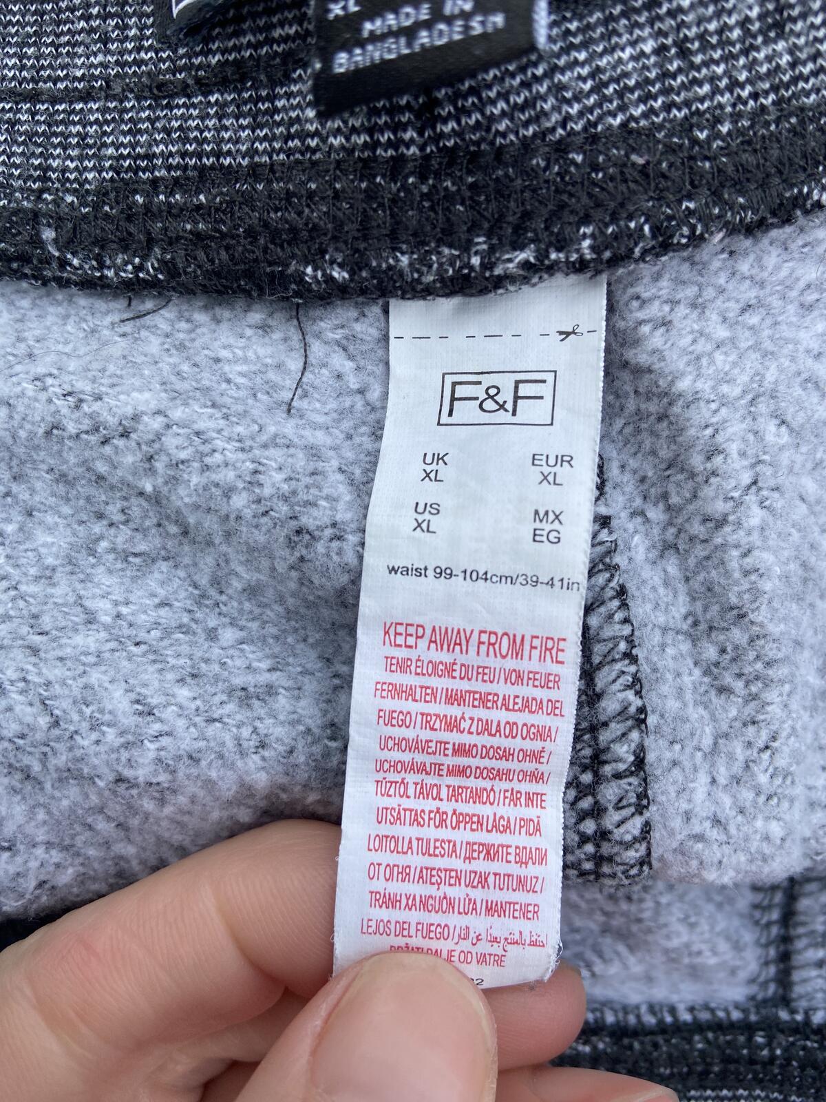 F&F Men’s Grey Jogger Shorts Size XL Elasticated Waist Drawstring Casual