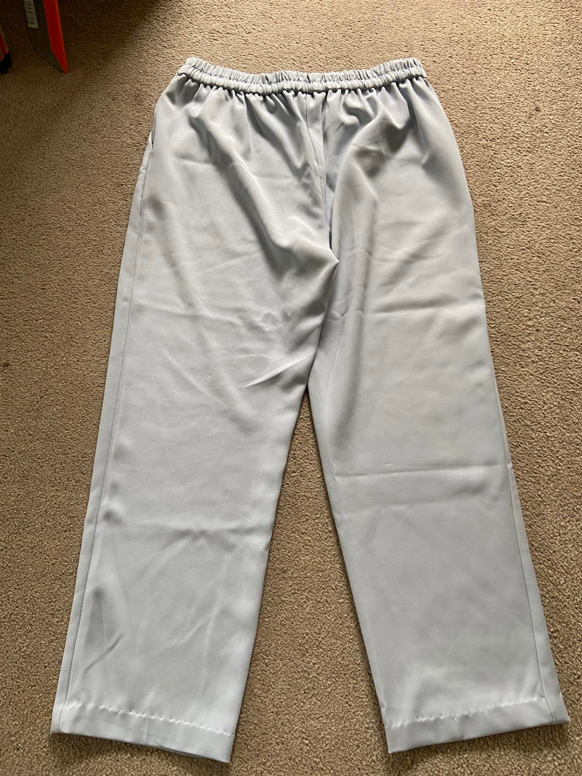 F&F Size 12 Light Blue Trousers Elasticated Waist 62cm Inside Leg