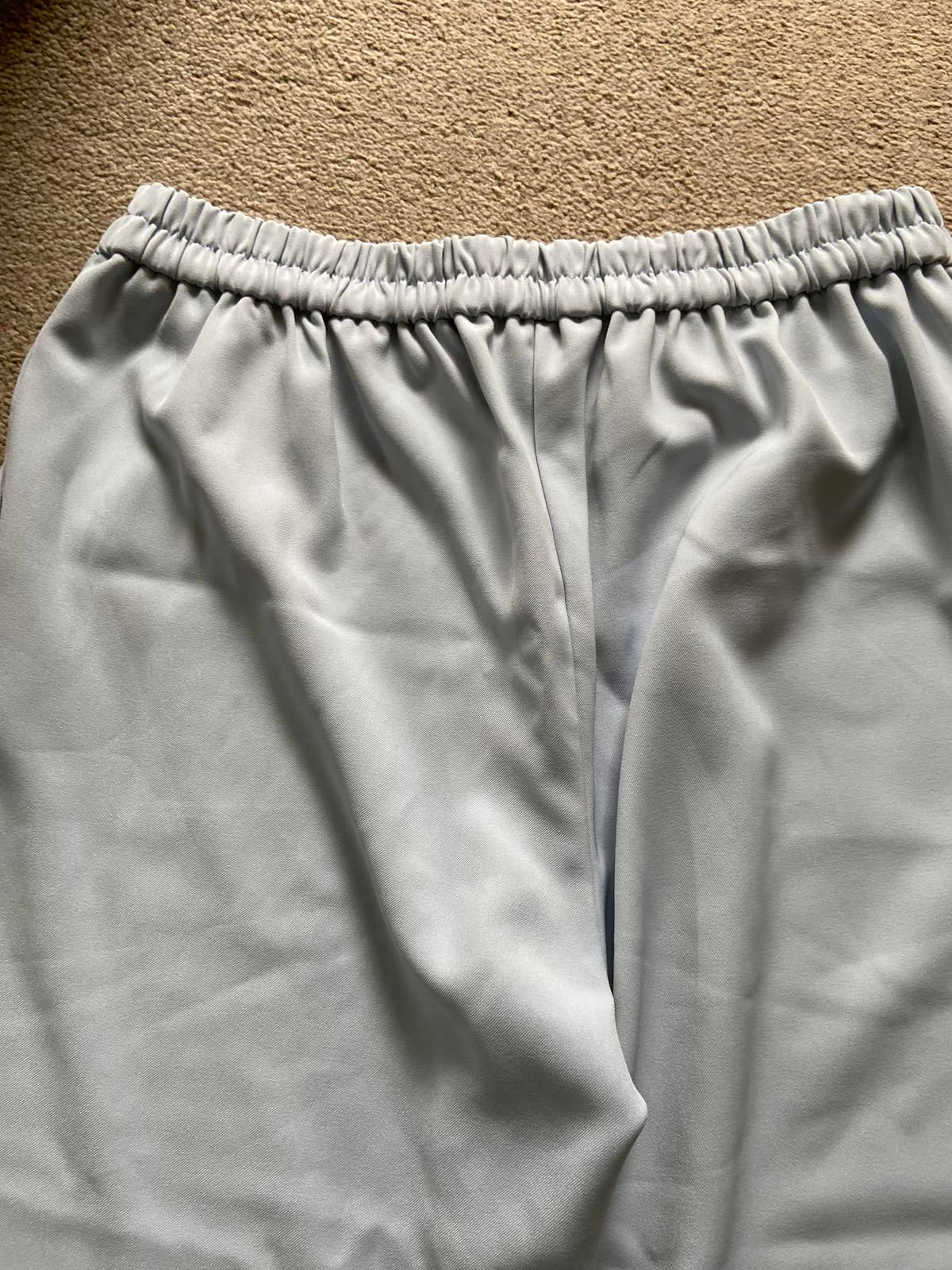 F&F Size 12 Light Blue Trousers Elasticated Waist 62cm Inside Leg