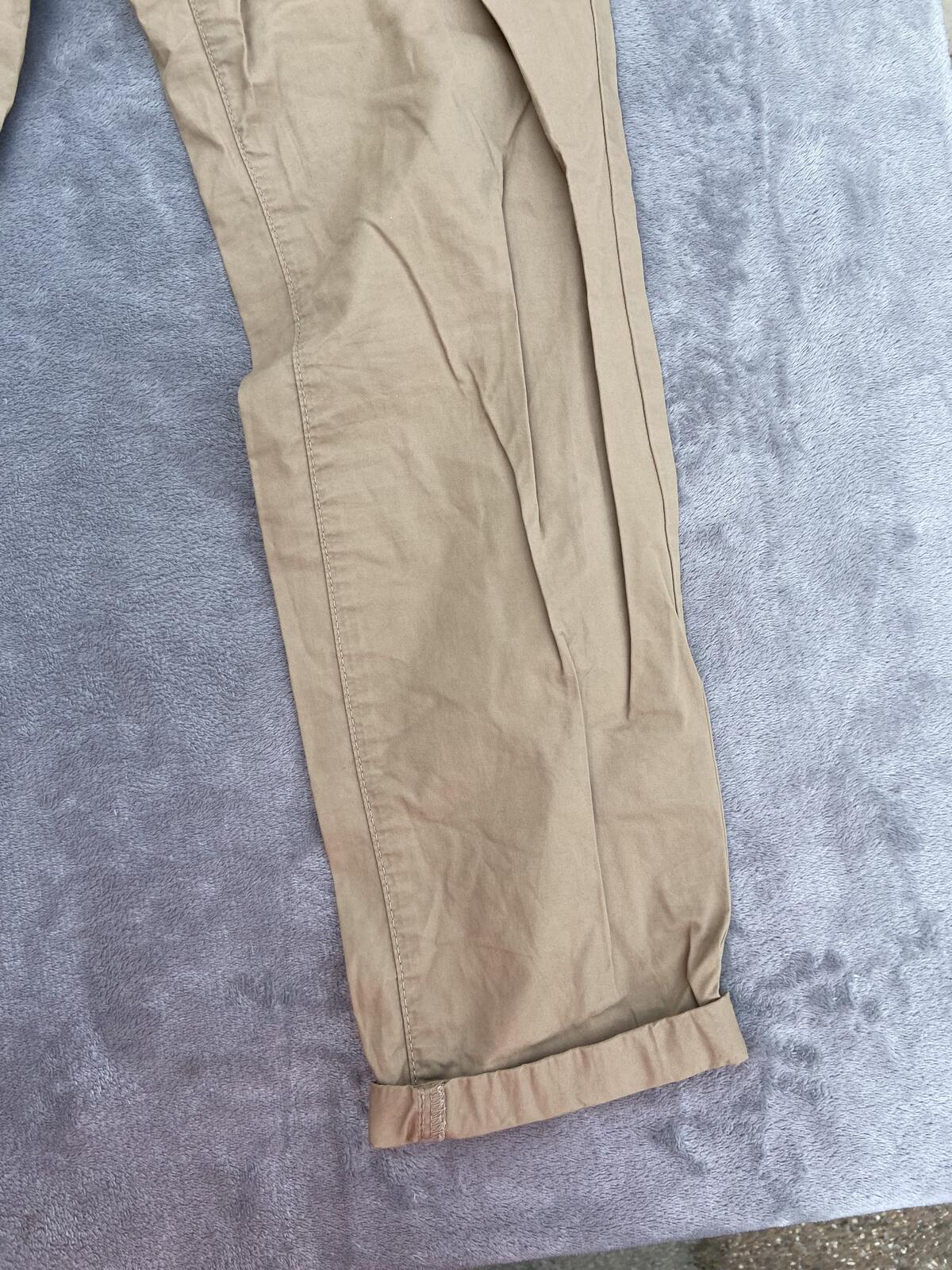 Next Camel Brown 100% Cotton Lightweight Turn-Up Chino Trousers - Size 10