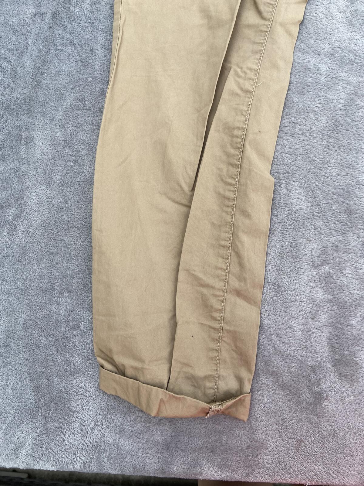 Next Camel Brown 100% Cotton Lightweight Turn-Up Chino Trousers - Size 10