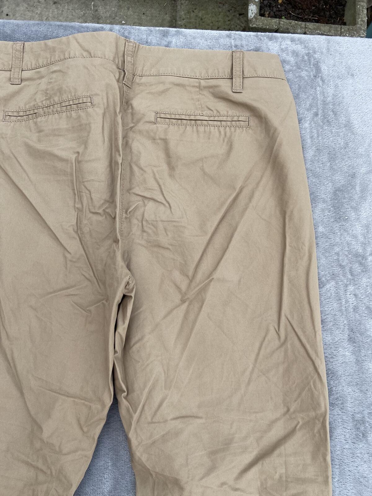 Next Camel Brown 100% Cotton Lightweight Turn-Up Chino Trousers - Size 10