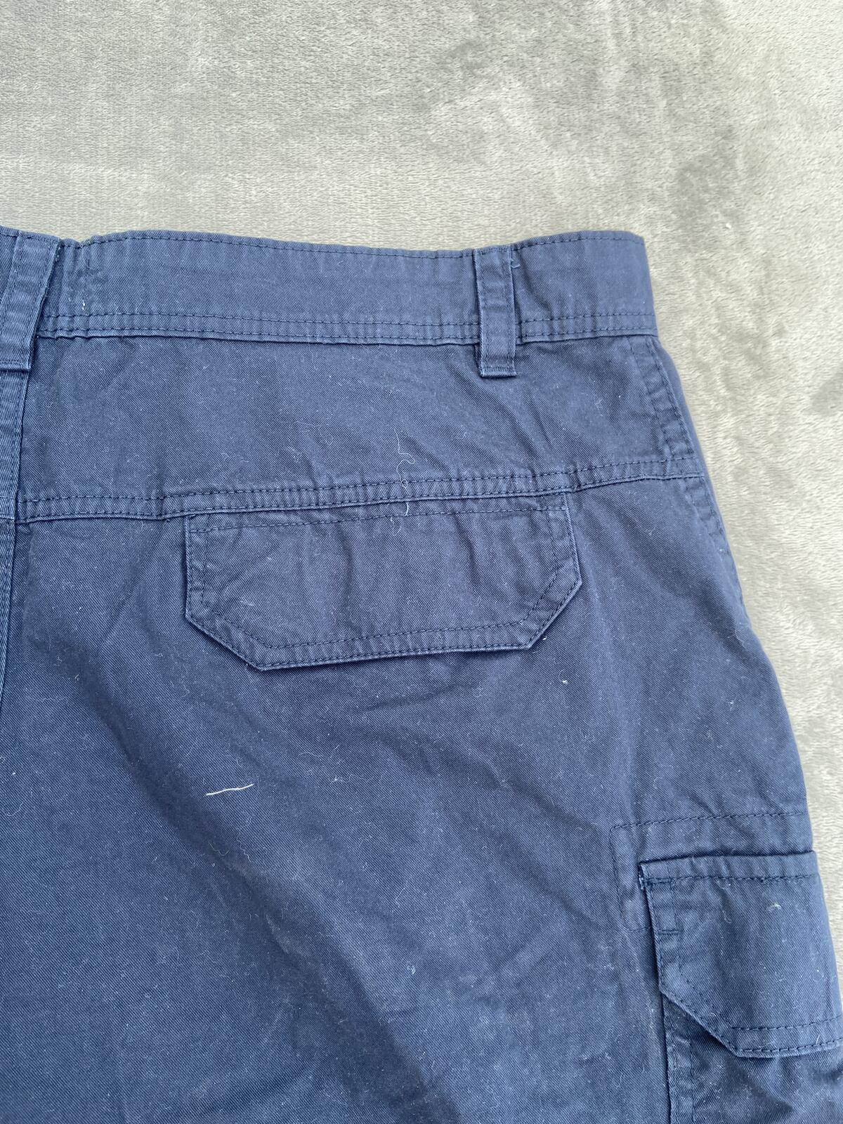 Matalan Easy Men's Navy Blue Cotton Multi-Pocket Cargo Shorts - Size 38"