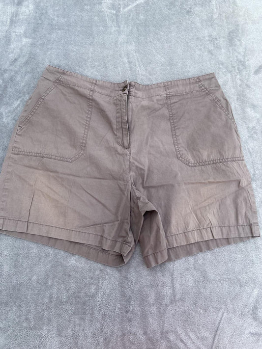 BM Brown 100% Cotton Lightweight Elastic Back Shorts - Size 16
