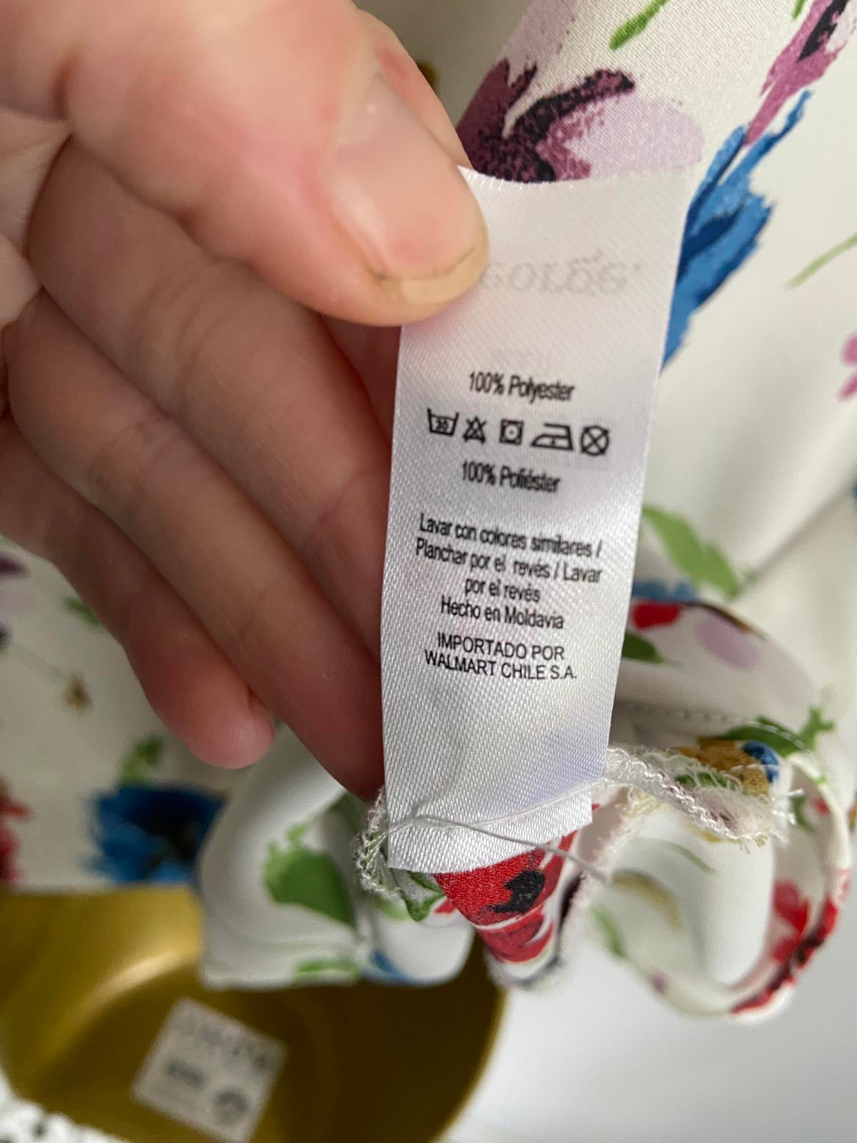 George Size 14 White Floral Sleeveless Blouse Bow Back Lightweight Spring Top