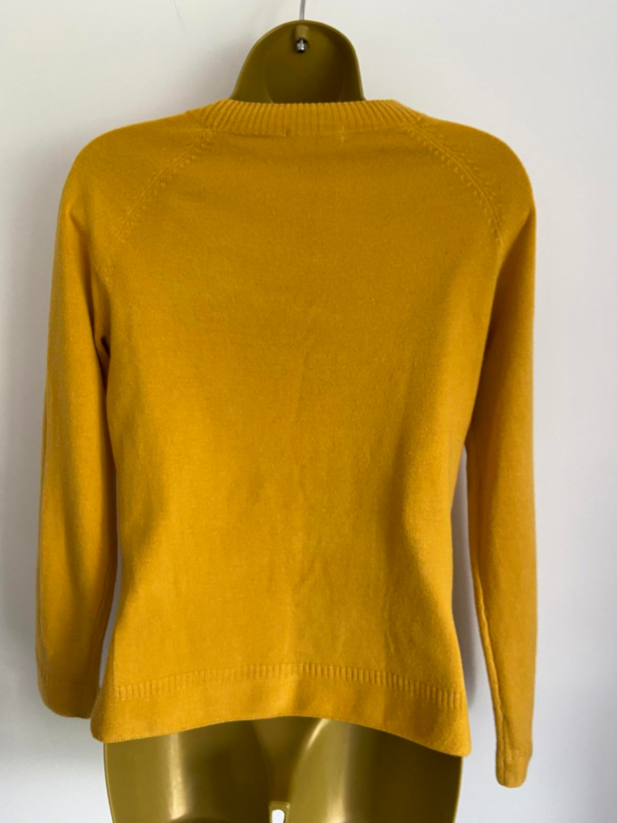 TU Size 8 Mustard Yellow Lightweight Fine Knit Sweater Raglan Sleeve Jumper