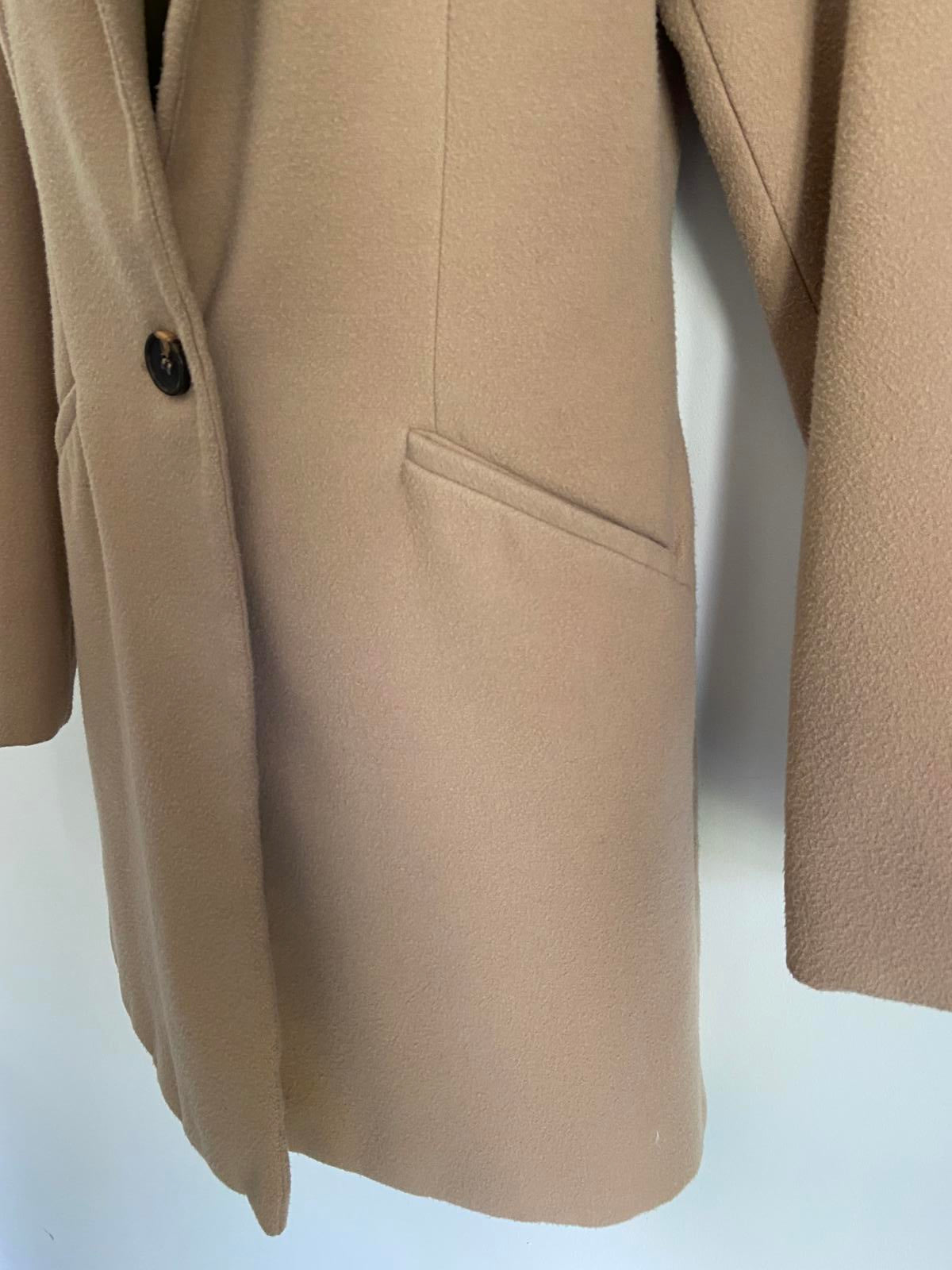 Atmosphere Size 8 Beige Tan Single Breasted Tailored Coat Smart Formal Jacket