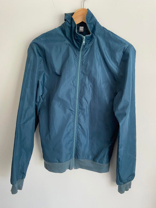 American Apparel Size S Teal Blue Full Zip Lightweight Windbreaker Jacket
