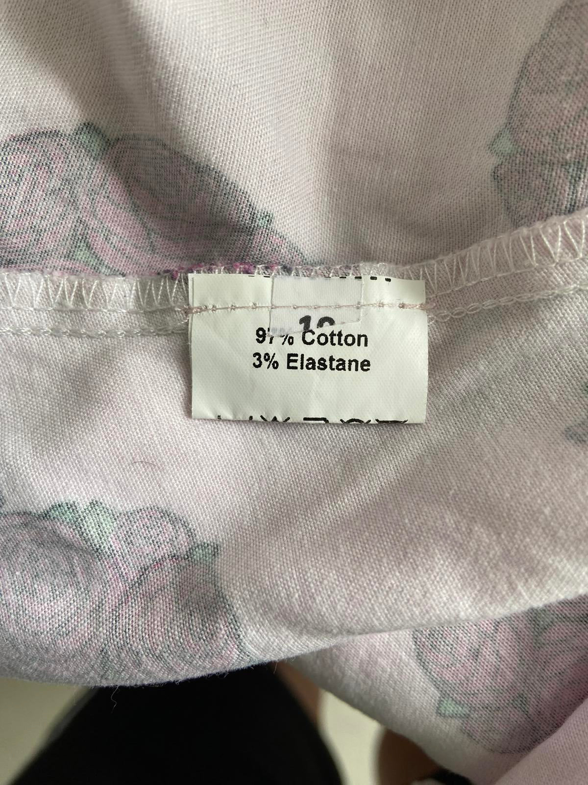Lady Vintage Size 10 Pink Rose Heart Print Dress A-Line