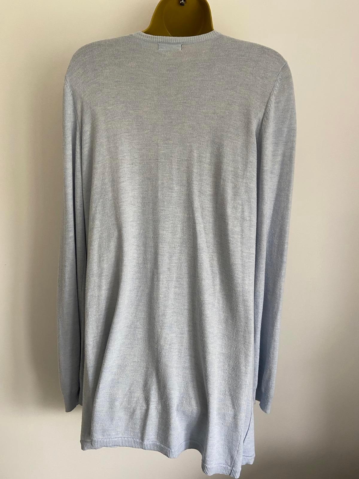 F&F Size 16 Blue Knit Button Front Cardigan With Pockets Everyday Layer