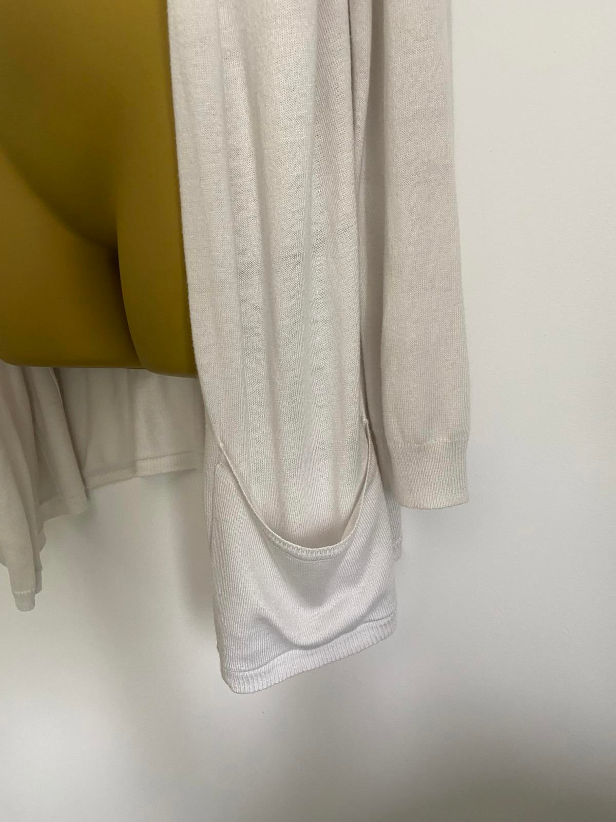 F&F Size 16 White Open Front Cardigan With Pockets Lightweight Summer Knit