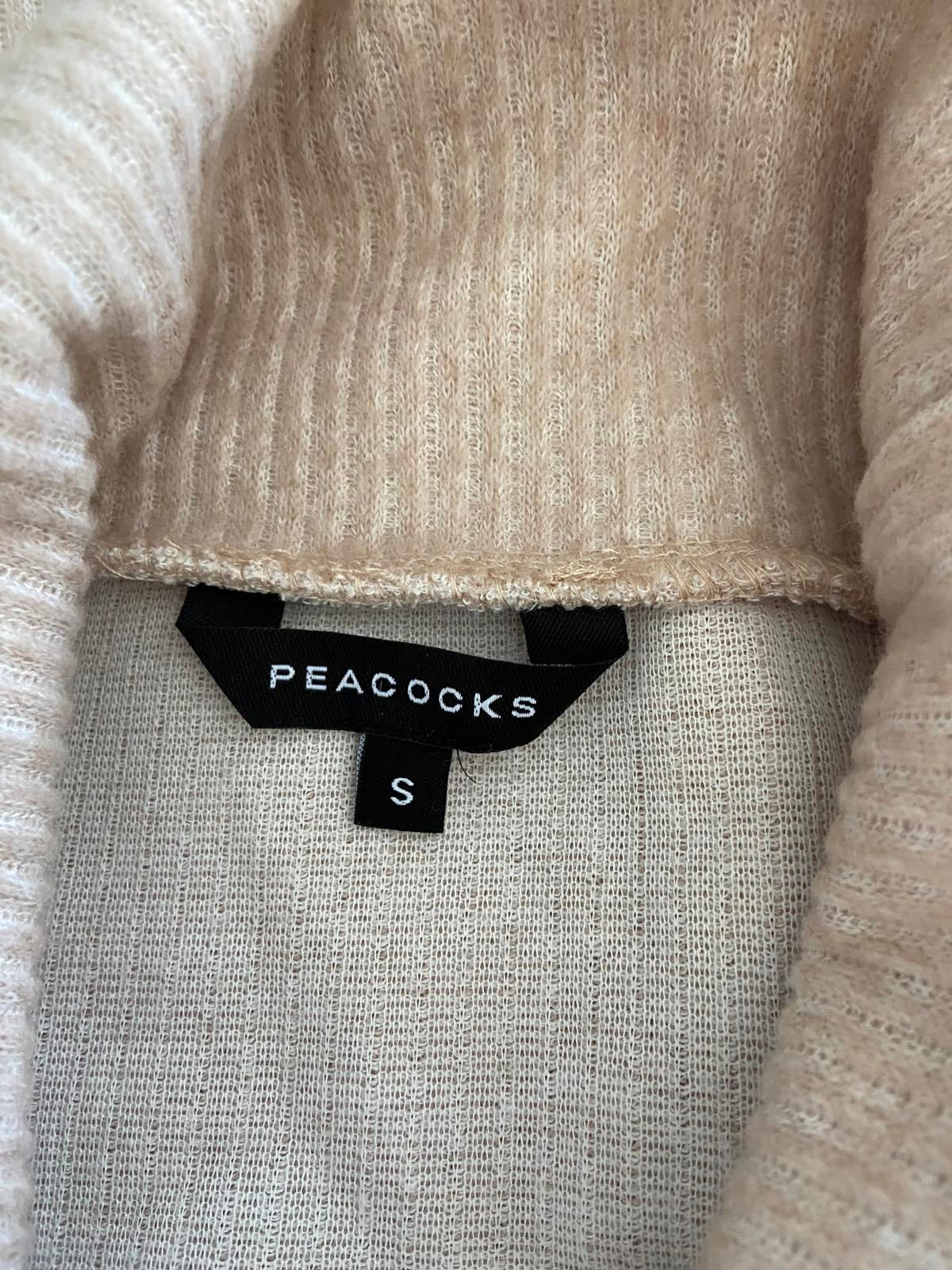 Peacocks Beige Mock Neck/Turtleneck Top - BNWOT, Size Small