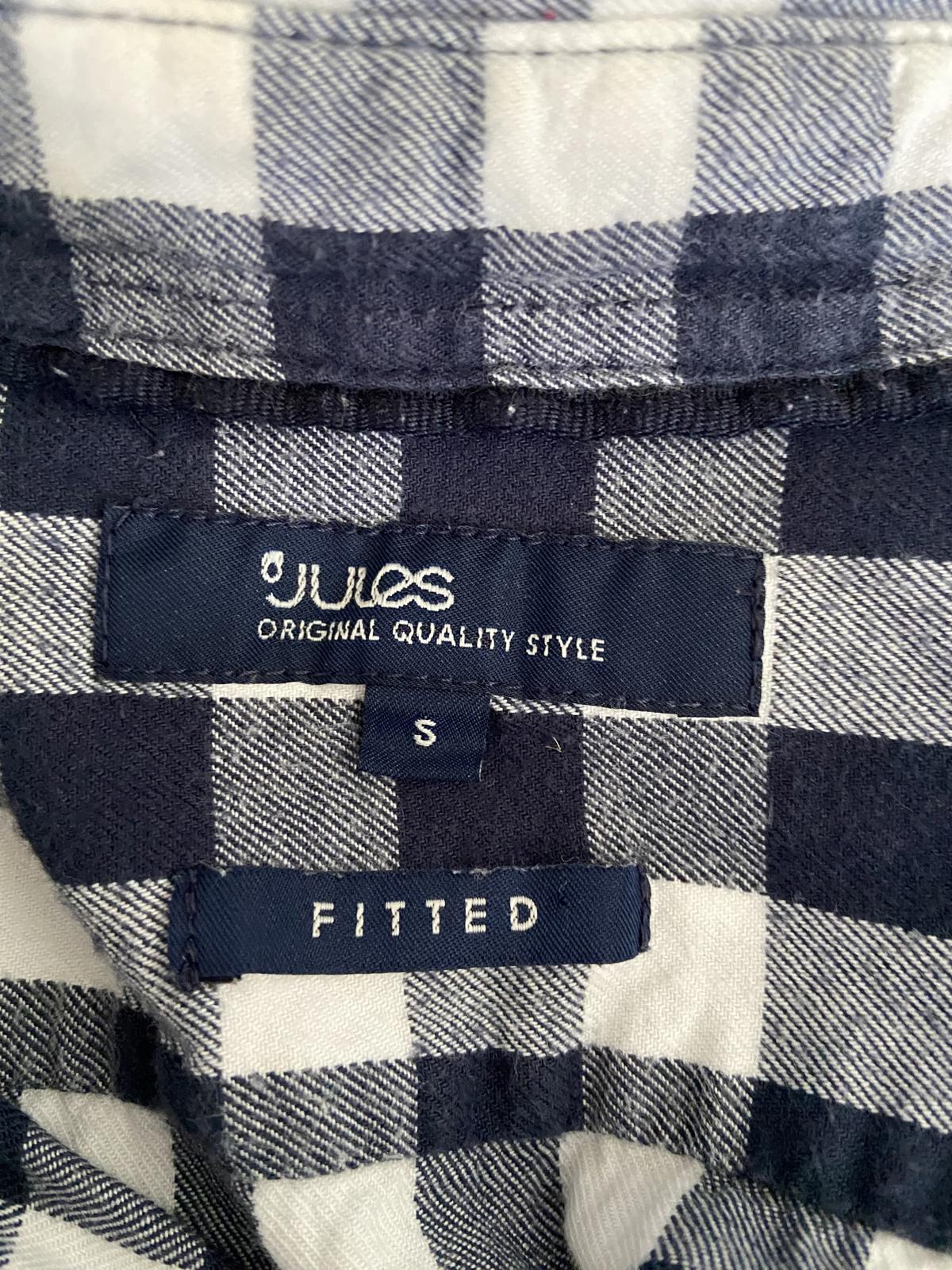 Jules Small White 100% Cotton Fitted Ladies Shirt Classic Long Sleeve Blouse