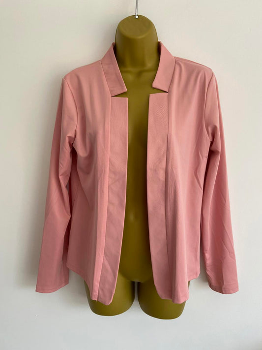 Size Medium Pink Lightweight Blazer Jacket with a Collar