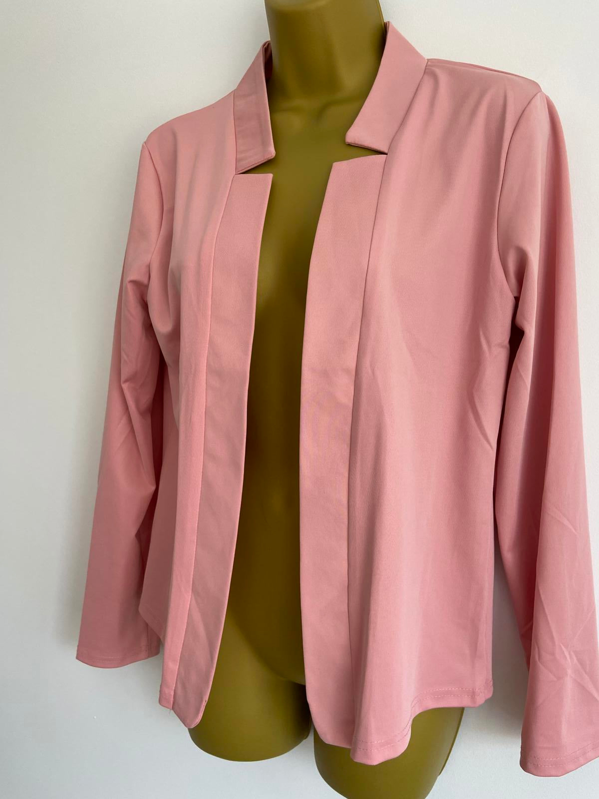 Size Medium Pink Lightweight Blazer Jacket with a Collar