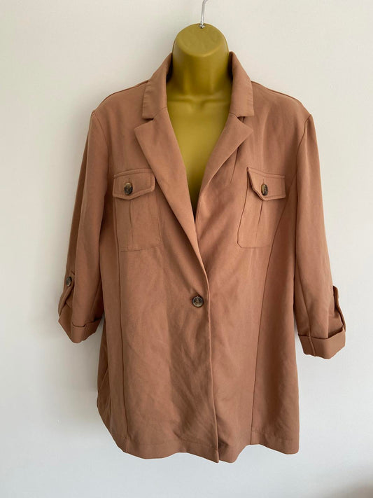 Select Size 14 Light Brown Caramel Blazer Jacket