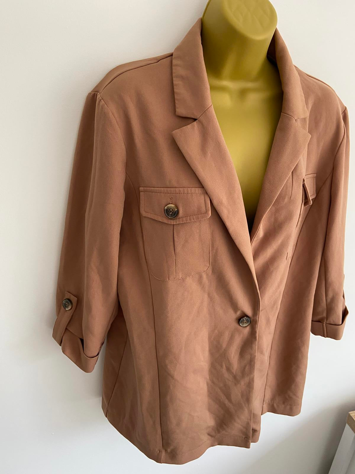 Select Size 14 Light Brown Caramel Blazer Jacket
