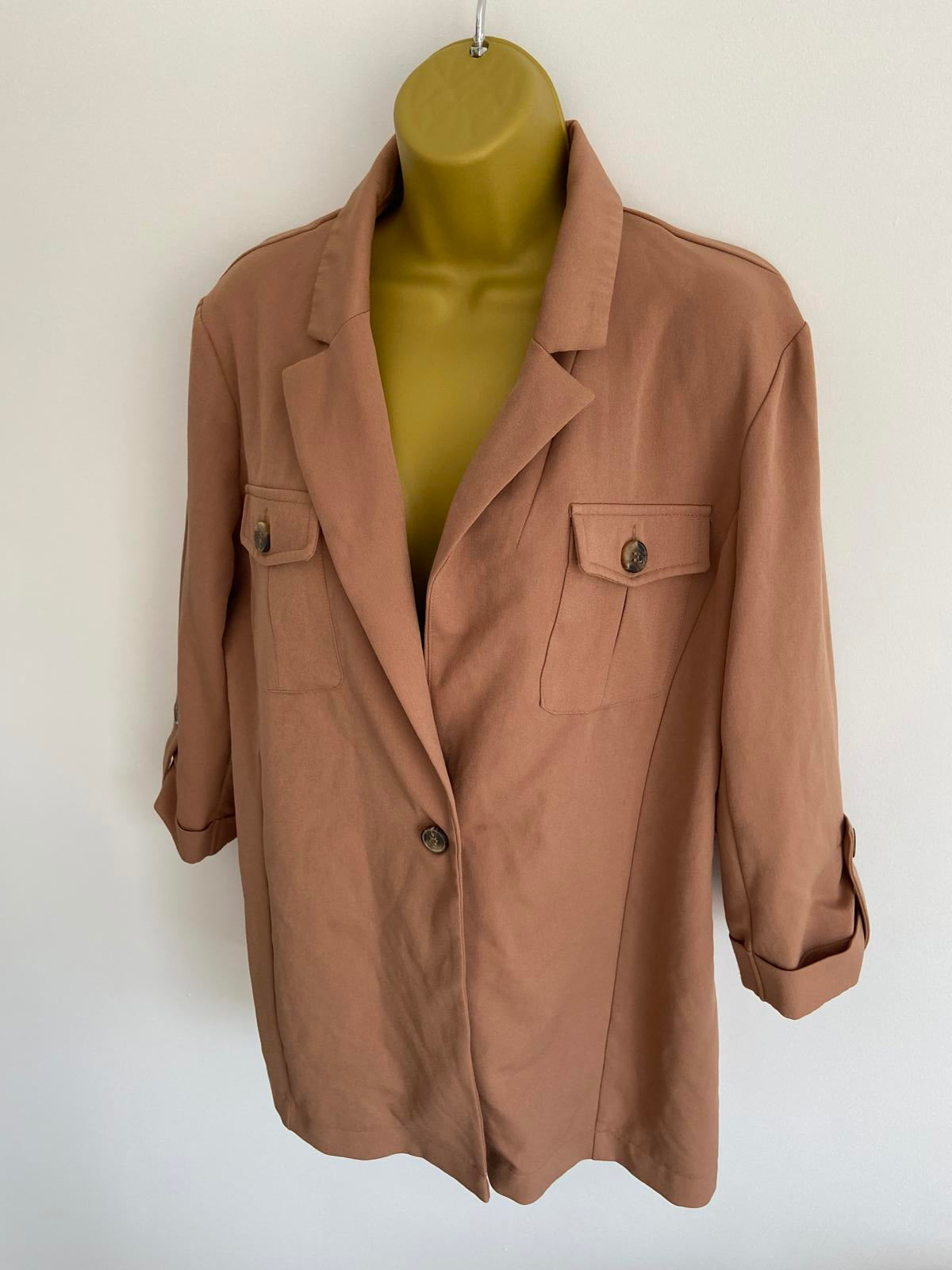 Select Size 14 Light Brown Caramel Blazer Jacket