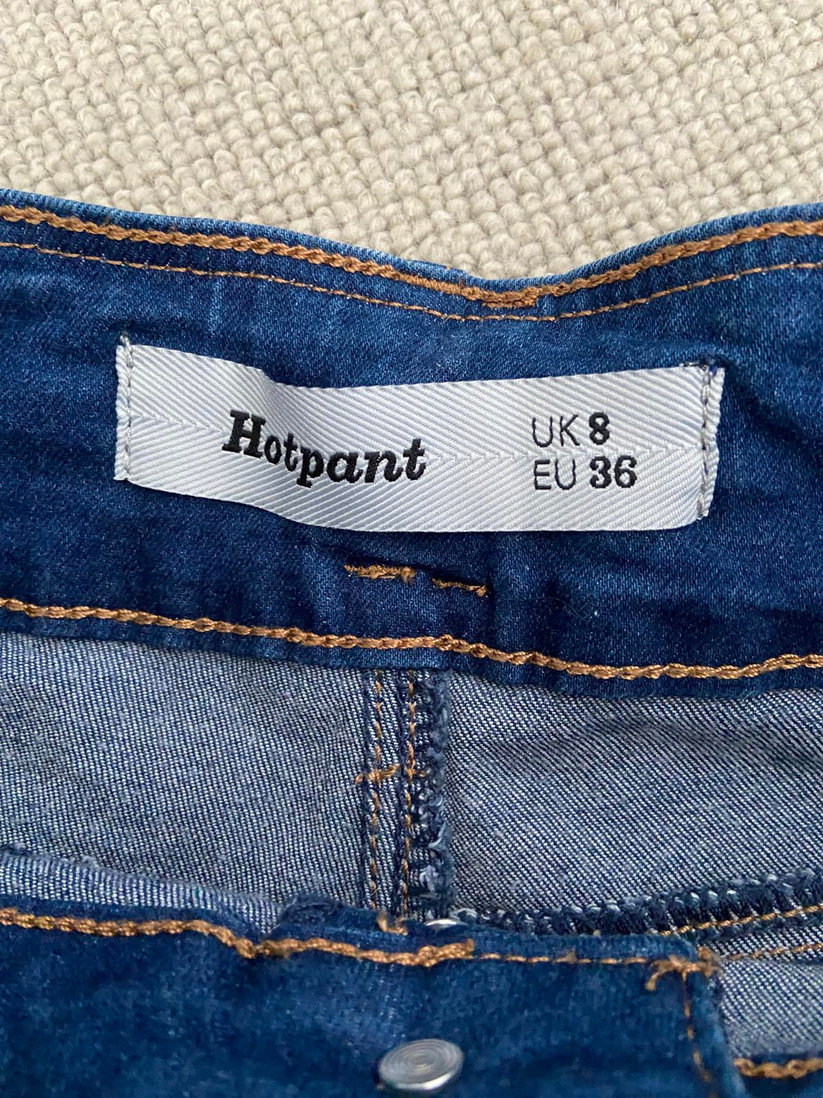 New Look UK Size 8 Blue Hot Pants with Turned-Up Hems