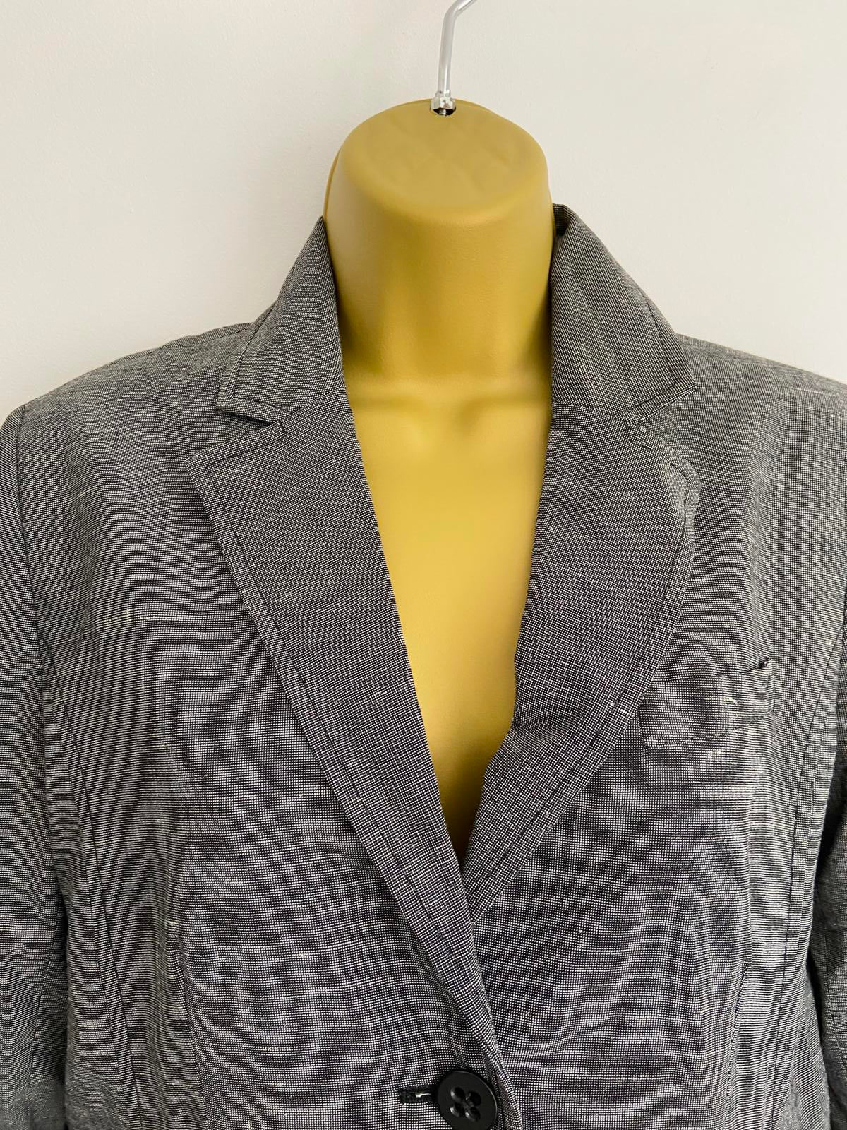 Oui Moments Black & Grey Blazer with Zip Pockets (Size UK 8/10)