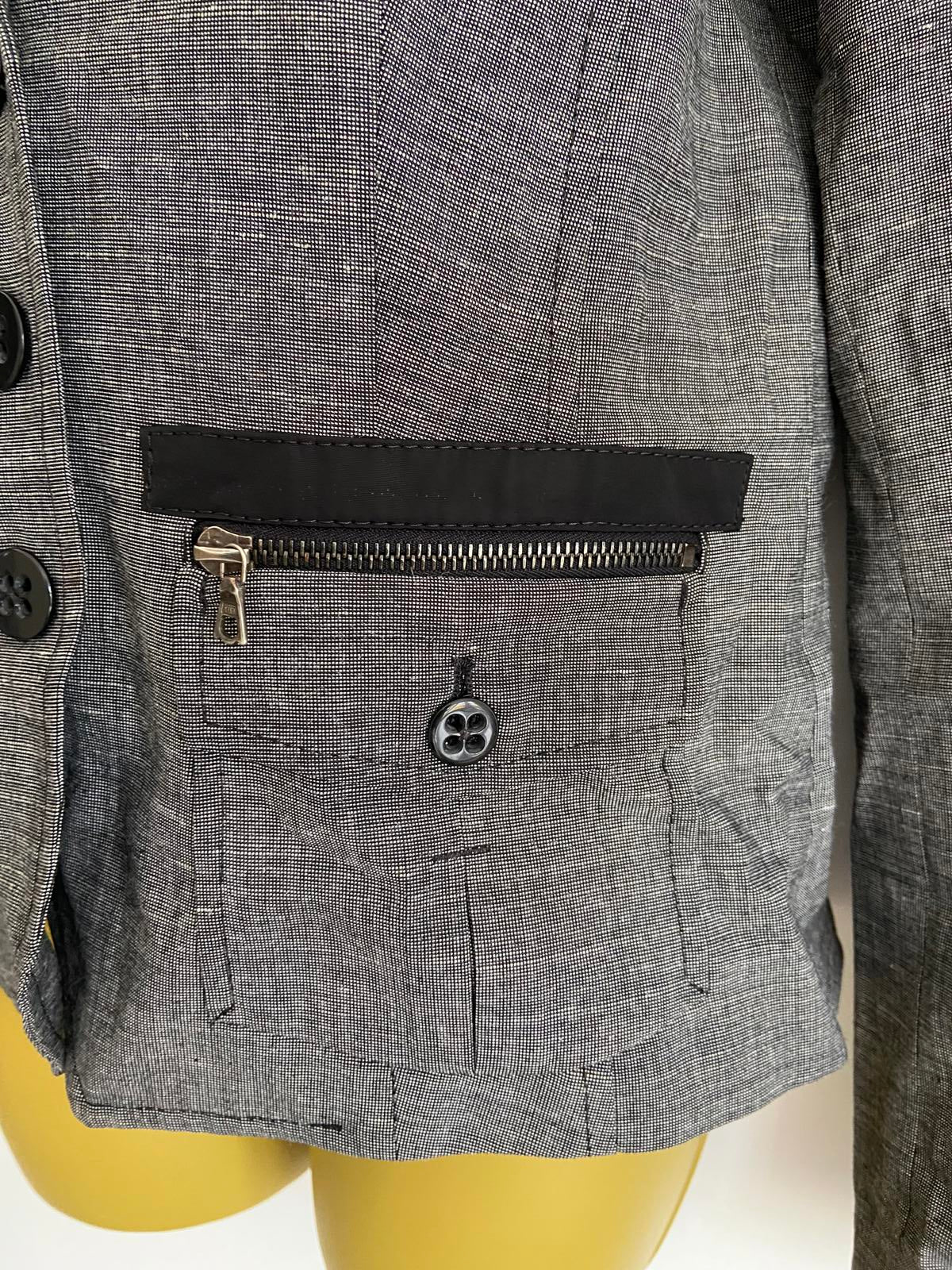 Oui Moments Black & Grey Blazer with Zip Pockets (Size UK 8/10)