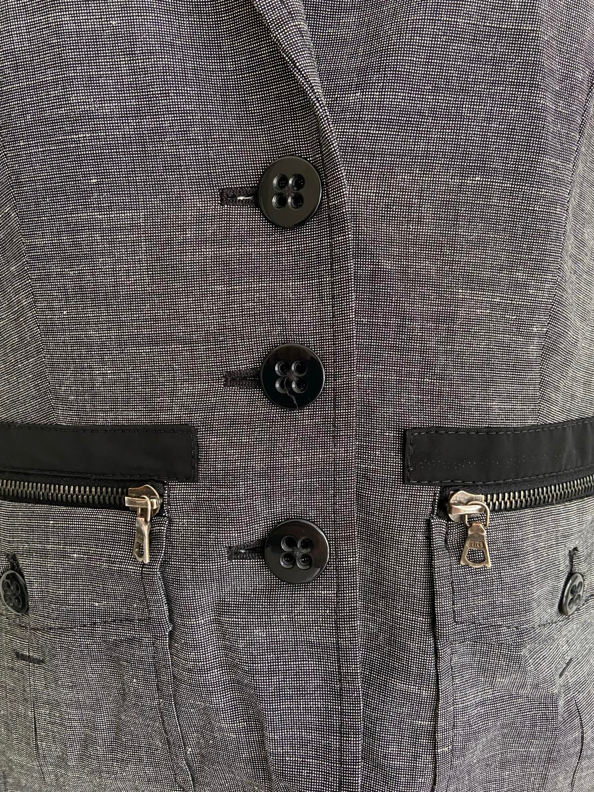 Oui Moments Black & Grey Blazer with Zip Pockets (Size UK 8/10)