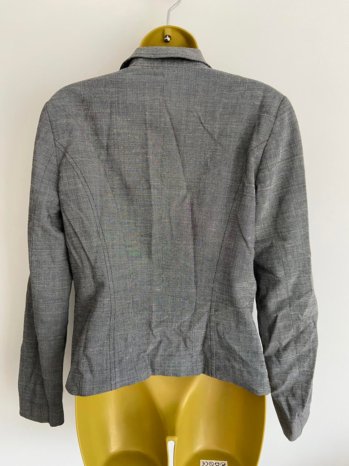 Oui Moments Black & Grey Blazer with Zip Pockets (Size UK 8/10)
