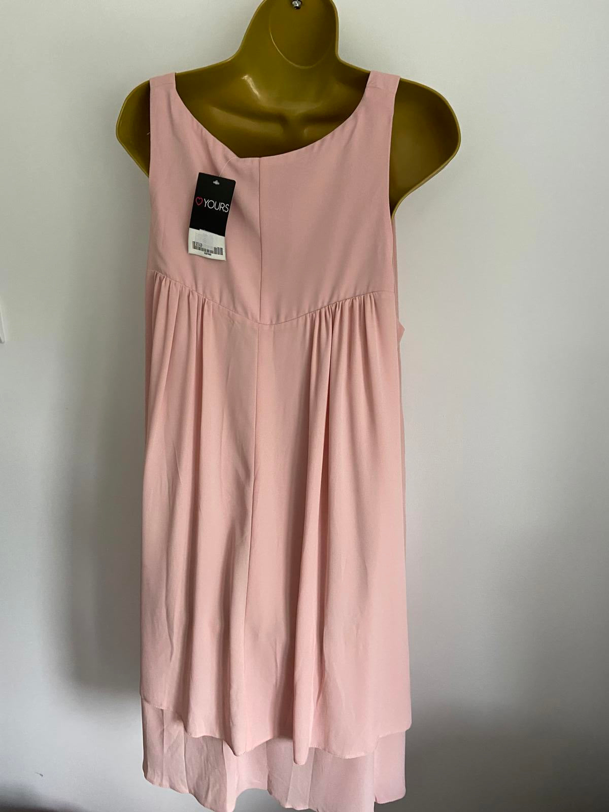 Yours Size 22 Pale Pink Sleeveless Dress With Diamante Embellished Neckline BNWT