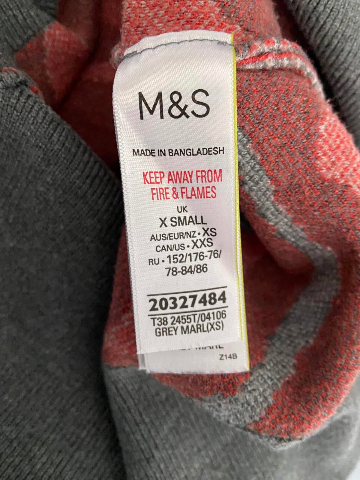 M&S Collection Size XS Zebra Print Jumper Grey & Red High Neck Knit Sweater