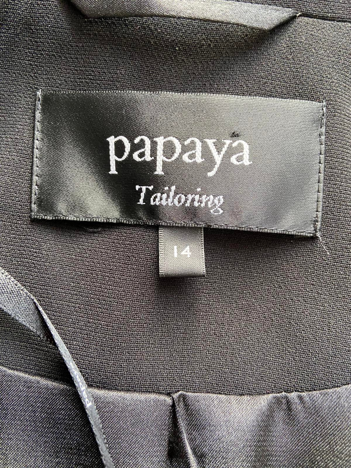 Papaya Size 14 Black Tailored Blazer Jacket