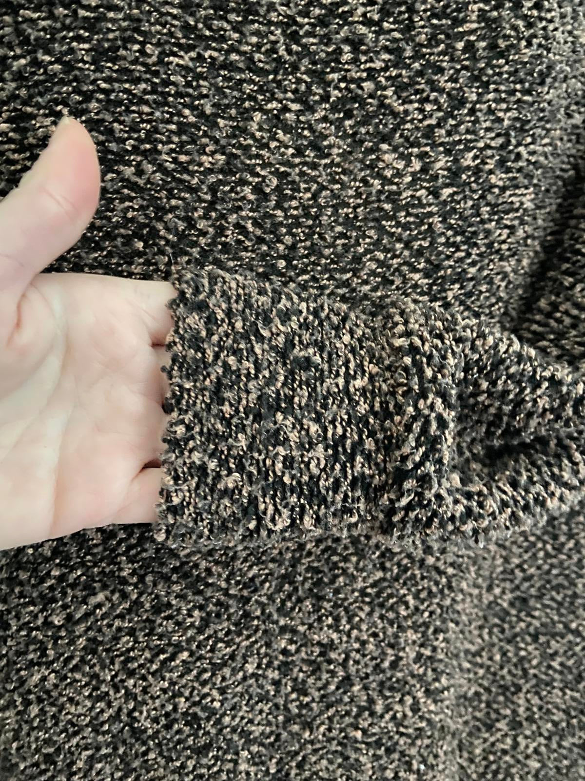 Primark Fluffy Brown & Pink Textured Jumper - Size S (UK 10-12)