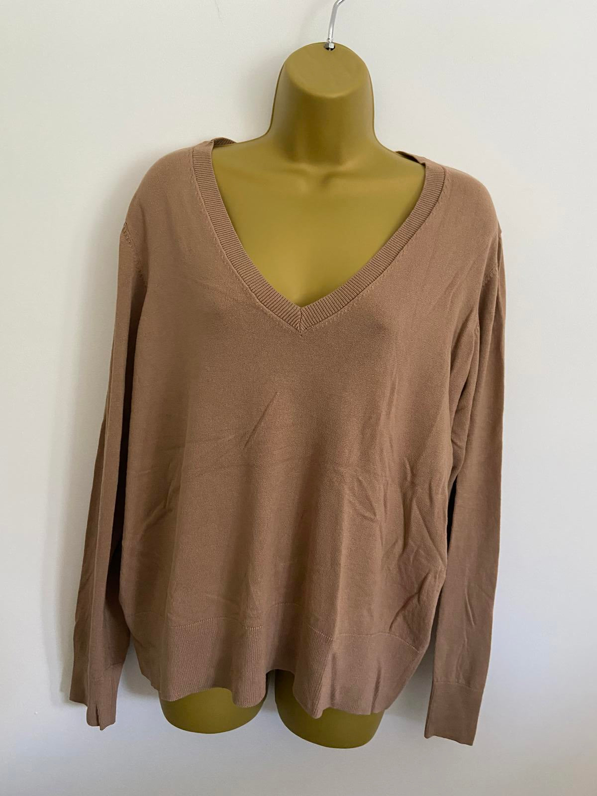 The Set Brown V Neck Sweater - BNWOT, Size Large