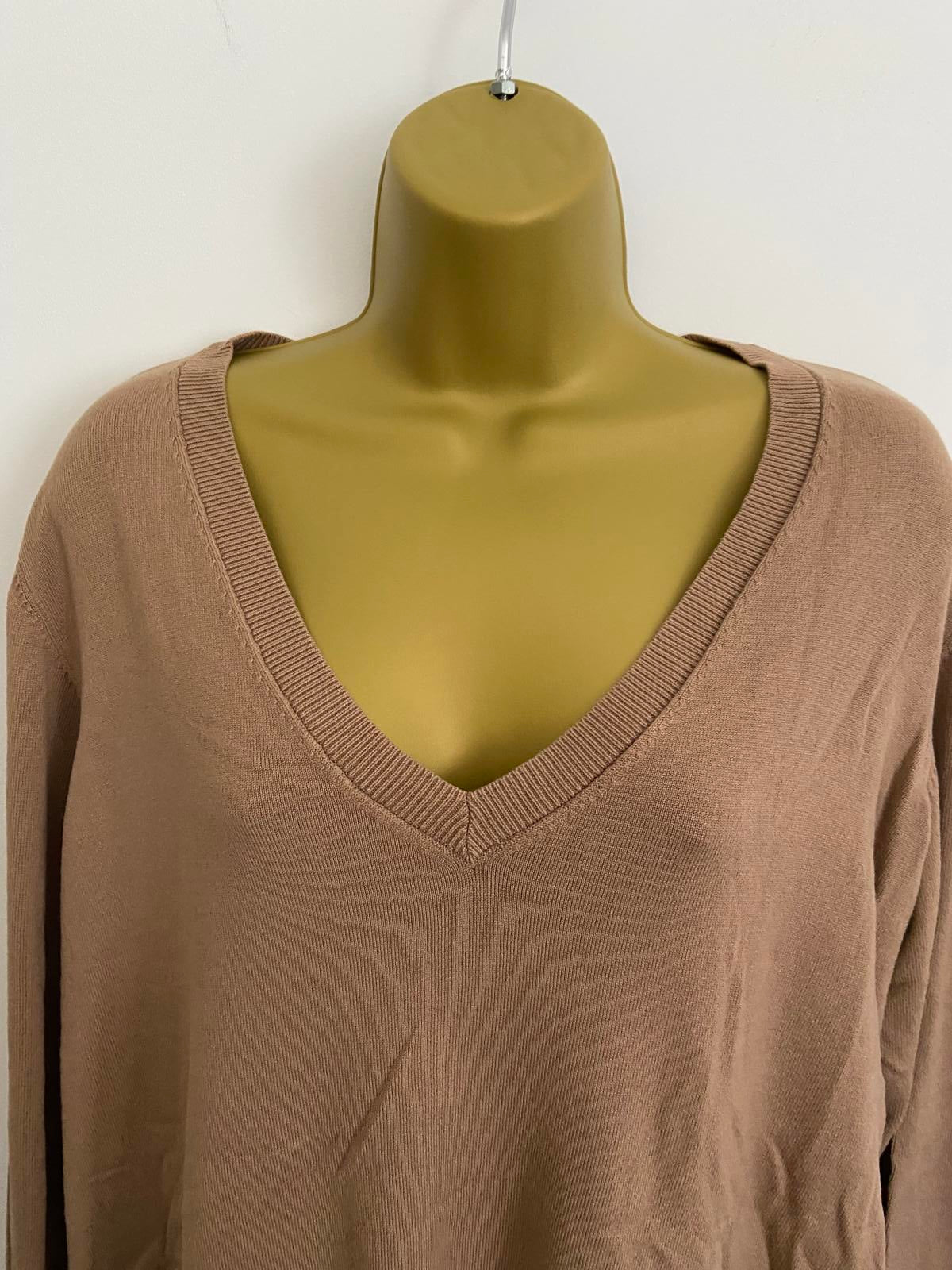 The Set Brown V Neck Sweater - BNWOT, Size Large