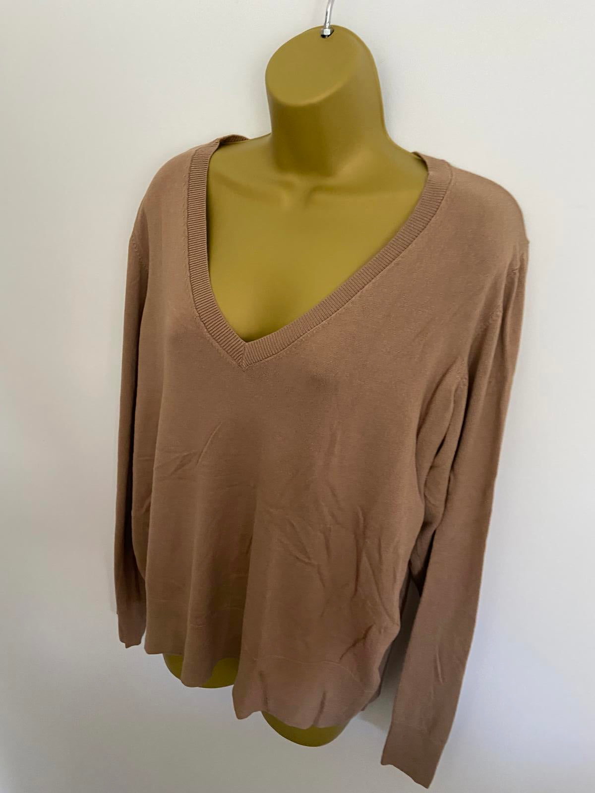 The Set Brown V Neck Sweater - BNWOT, Size Large
