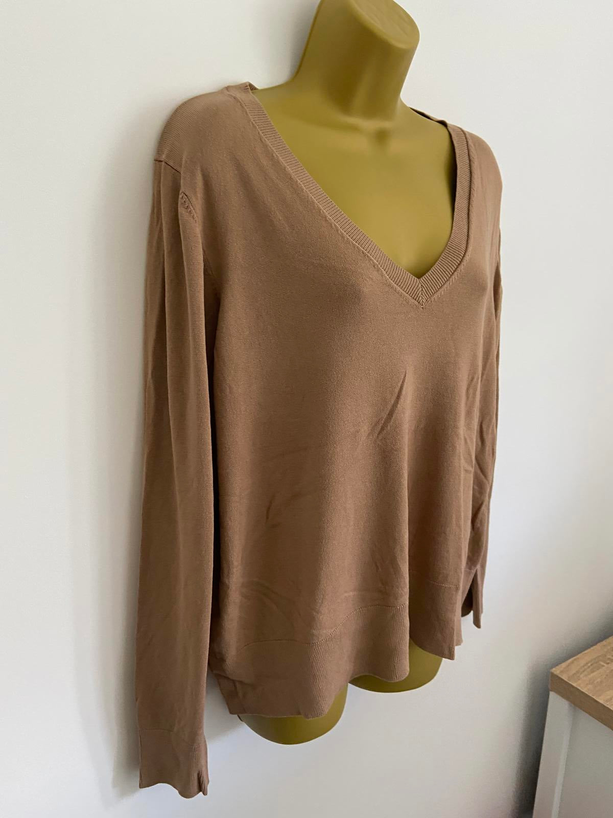 The Set Brown V Neck Sweater - BNWOT, Size Large