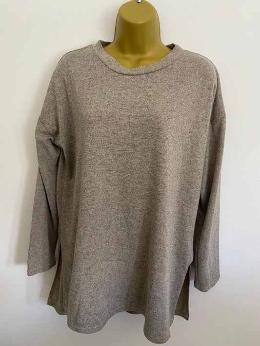 George Marl Grey Lightweight Sweater - Size UK 14