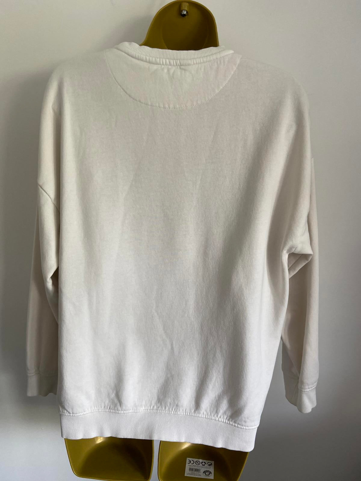 F&F Size 10 White Happy Days Embroidered Sweatshirt Cotton Blend Jumper