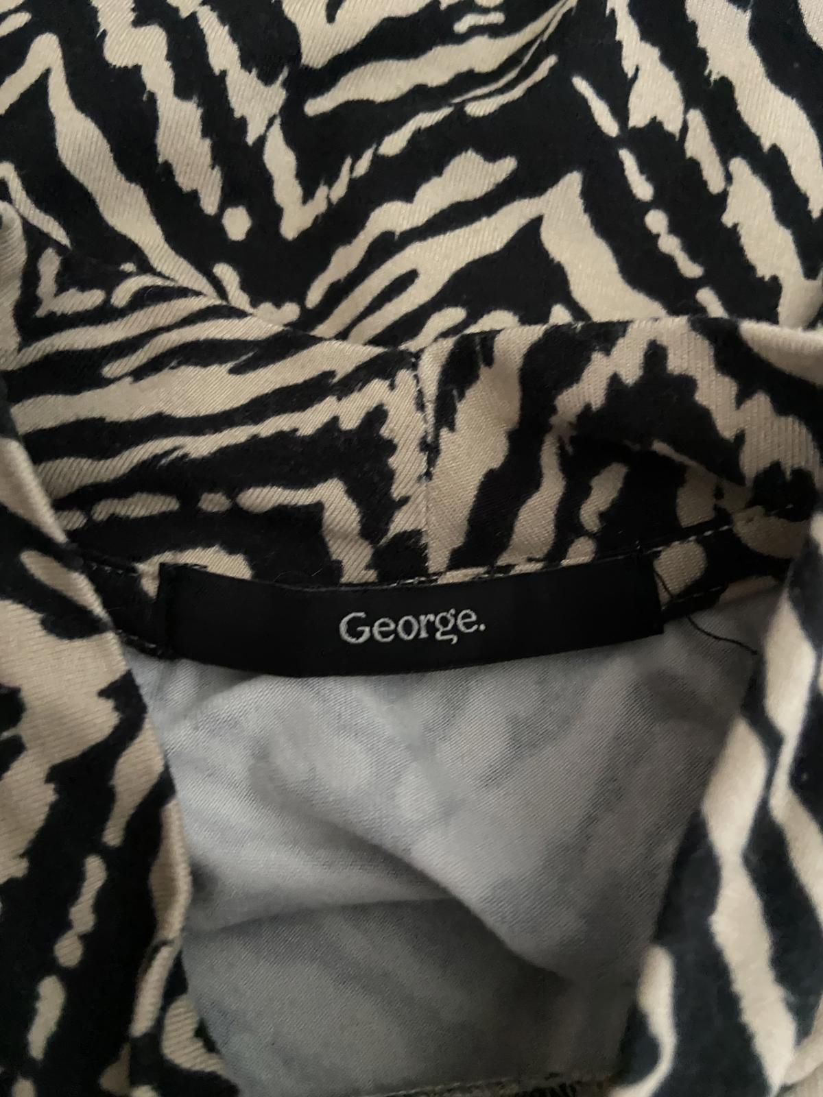 George Size 14 Brown & Black Chevron Print High Neck Long Sleeve Top Jersey